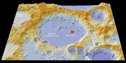 嫦娥四号着陆地点和抛射月幔物质的芬森坑。 本文图片 科技日报微信公众号
